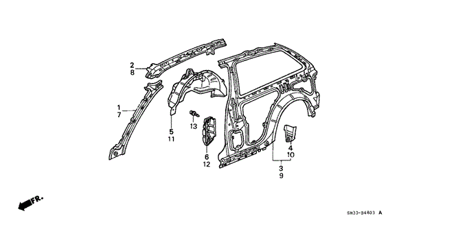 BODY / AIR CONDITIONING/INNER PANEL for 1989 Honda CIVIC HATCHBACK #1