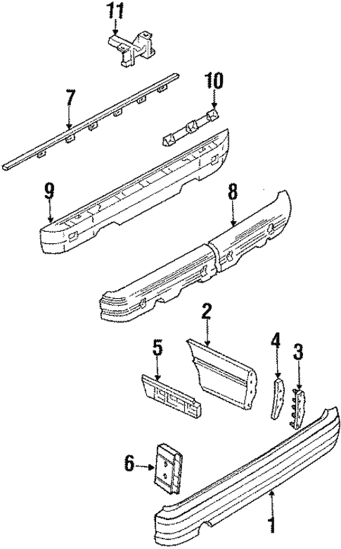 Bumper Assembly - Rear for 1988 Mazda 929 #0
