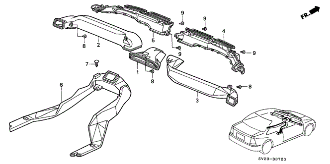 INTERIOR / BUMPER/VENTILATION DUCT for 1996 Honda ACCORD COUPE #1