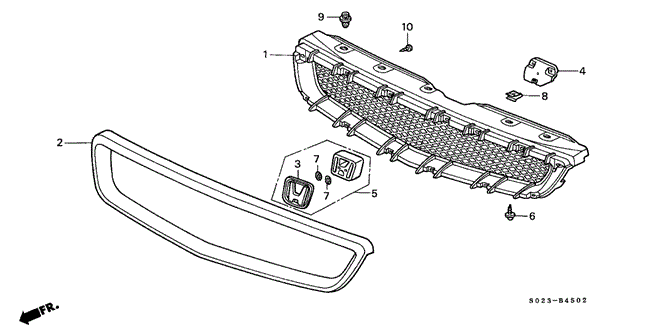 Interior/Bumper/Front Grille (3) for 2000 Honda CIVIC COUPE #1