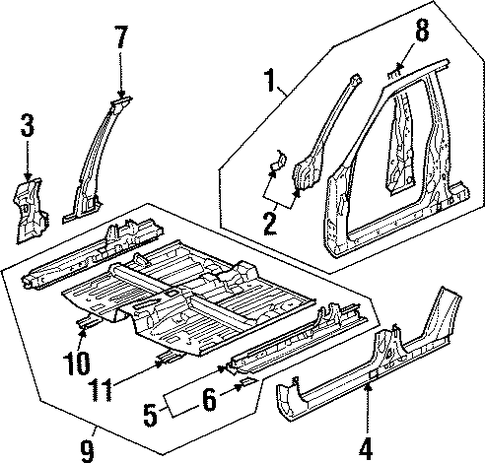Pillar, L Front (Lower) (Inner) Pillar, L Front (Lower) (Inner)
