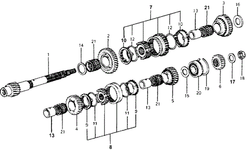 TRANSMISSION - MANUAL/MT COUNTERSHAFT - COUNTER GEARS for 1978 Honda ACCORD HATCHBACK #1