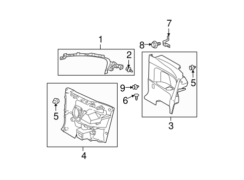 BODY/INTERIOR TRIM - QUARTER PANELS for 2009 Scion tC #1
