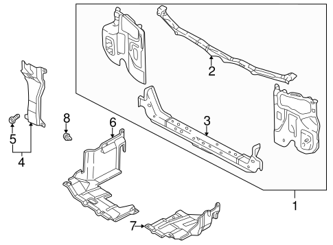 Radiator Support for 2000 Kia Spectra #0