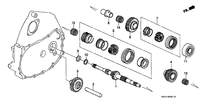 TRANSMISSION - MANUAL/5MT MAINSHAFT for 1989 Honda CIVIC HATCHBACK #1
