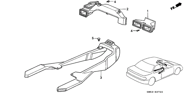 INTERIOR / BUMPER/VENTILATION - DUCT for 1991 Honda ACCORD 5-DOOR #1