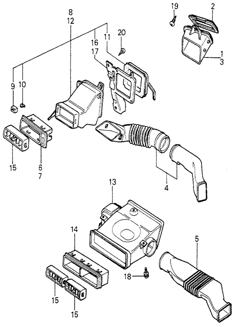 INTERIOR / BUMPER/FRESH AIR VENTS for 1980 Honda ACCORD HATCHBACK #1