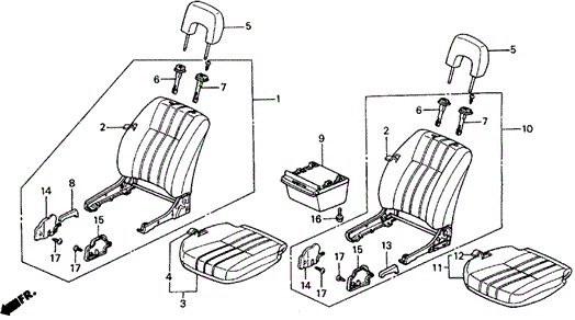 INTERIOR / BUMPER/FRONT SEAT (1) for 1988 Honda CIVIC 5-DOOR #1
