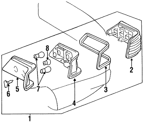 Backup & Tail Lamps for 1987 Mercedes-Benz 260 E #0
