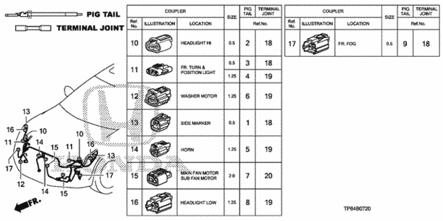 Electrical Connectors (FR.) for 2011 Honda Accord Crosstour #0