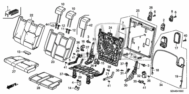 Rear Seat (L.) for 2010 Honda Pilot #0