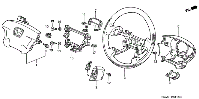 CHASSIS/STEERING WHEEL (SRS) (1) for 2001 Honda CIVIC SEDAN #1