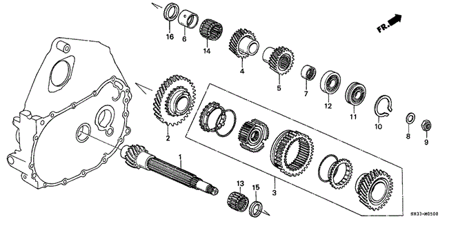 TRANSMISSION - MANUAL/4MT COUNTERSHAFT for 1989 Honda CIVIC HATCHBACK #1