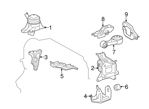 ENGINE/ENGINE & TRANS MOUNTING for 2012 Toyota Yaris #2