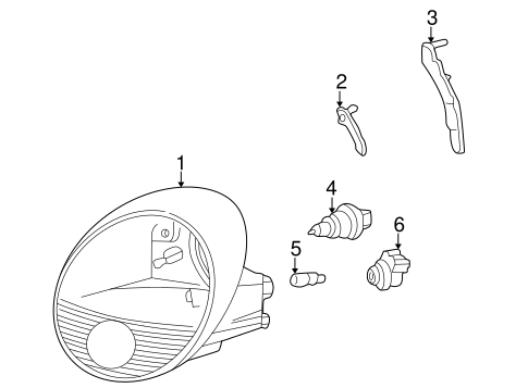 Electrical/Headlamp Components for 2002 Ford Thunderbird #1
