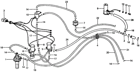 ENGINE/MT CONTROL VALVE ('76) for 1976 Honda CIVIC COUPE #1