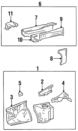 BODY/STRUCTURAL COMPONENTS & RAILS for 1998 Toyota Tercel #1