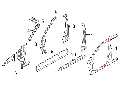 Body/Center Pillar for 2014 Nissan Versa #1