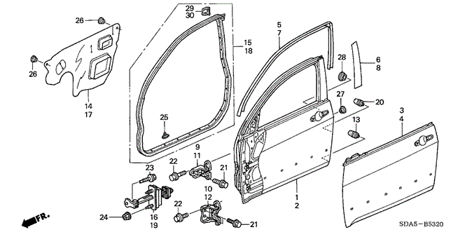 BODY / AIR CONDITIONING/FRONT DOOR PANELS for 2004 Honda ACCORD SEDAN #1