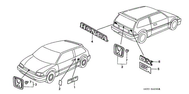 INTERIOR / BUMPER/EMBLEMS for 1991 Honda CIVIC HATCHBACK #1