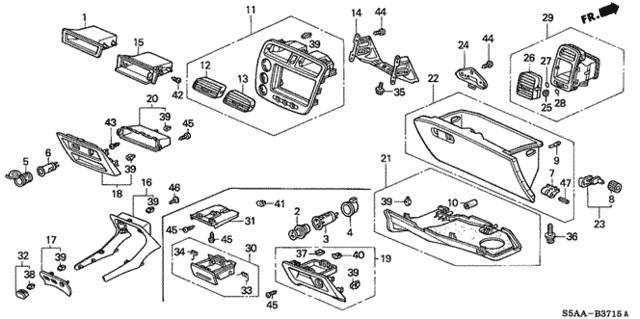 Instrument Panel Garnish (Passenger Side) for 2004 Honda Civic #0