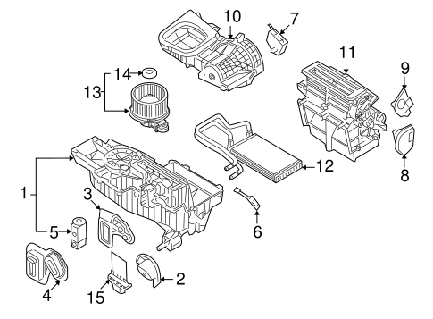 HVAC/Evaporator & Heater Components for 2009 Ford Taurus #1