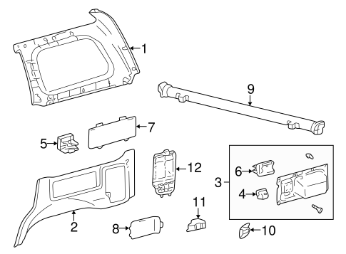 BODY/INTERIOR TRIM - QUARTER PANELS for 2003 Toyota Land Cruiser #1