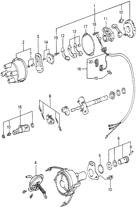 ENGINE/DISTRIBUTOR COMPONENTS (6) for 1981 Honda ACCORD HATCHBACK #1