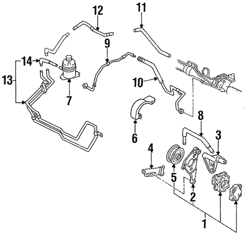 Pump & Hoses for 1993 Ford Probe #0