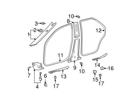 BODY/INTERIOR TRIM - PILLARS for 2005 Toyota Camry #1