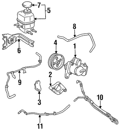 STEERING/PUMP & HOSES for 1996 Toyota Camry #1