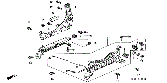 INTERIOR / BUMPER/FRONT SEAT COMPONENTS (R.) for 1996 Honda CIVIC SEDAN #1