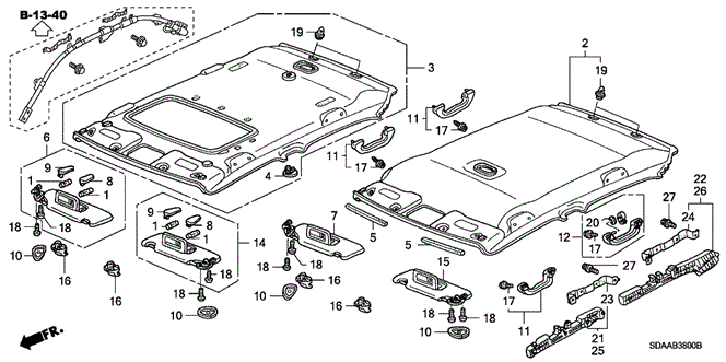 Interior/Bumper/Roof Lining for 2007 Honda ACCORD SEDAN #1