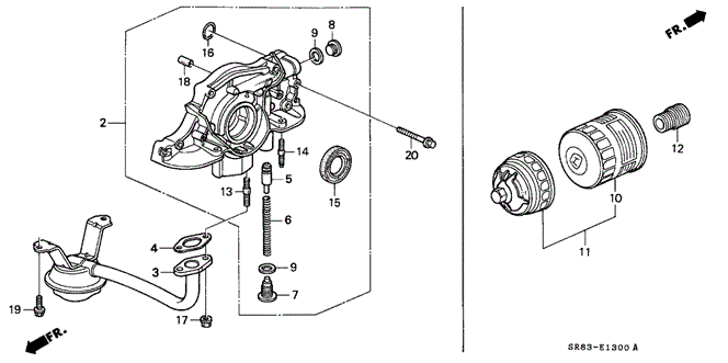 Engine/Oil Pump - Oil Strainer for 1993 Honda CIVIC COUPE #1