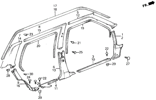 Door Trim 4DR for 1987 Honda Civic #0