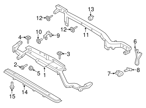 Body/Radiator Support for 2015 Ford Edge #1