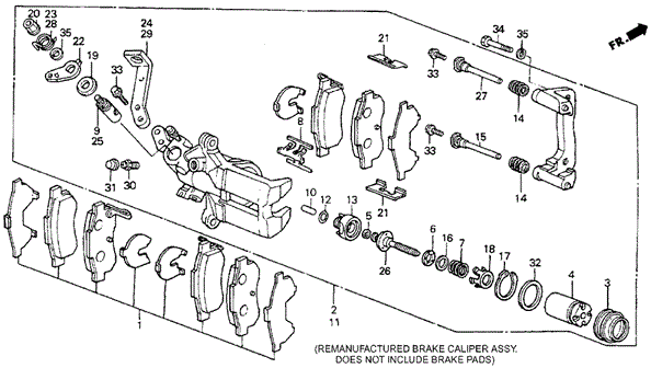 CHASSIS/REAR BRAKE CALIPER for 1989 Honda ACCORD SEDAN #1