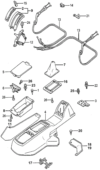 CHASSIS/CENTER CONSOLE (2) for 1981 Honda ACCORD SEDAN #1