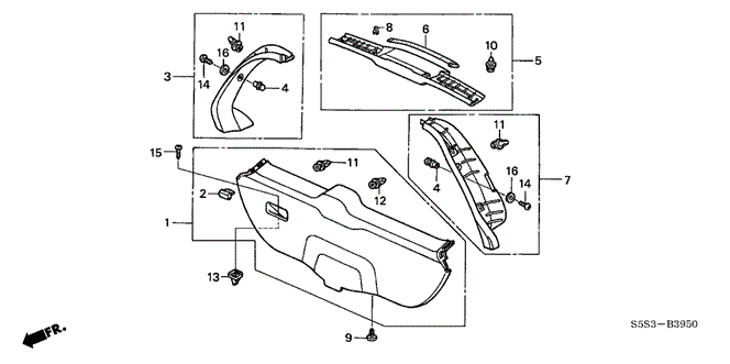 INTERIOR / BUMPER/TAILGATE LINING for 2003 Honda CIVIC HATCHBACK #1