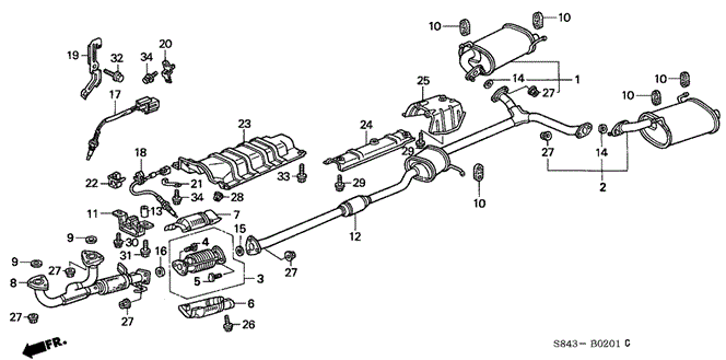 ELECTRICAL / EXHAUST / HEATER / FUEL/EXHAUST PIPE (V6) for 1999 Honda ACCORD SEDAN #1