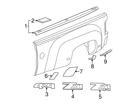 Silverado 2500 HD EXTERIOR TRIM - PICK UP BOX 2 3