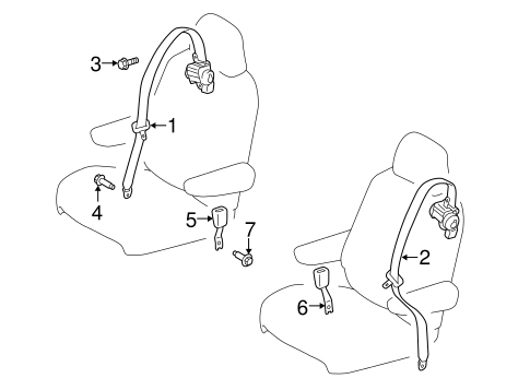 ELECTRICAL/SECOND ROW SEAT BELTS for 2014 Toyota Sienna #2