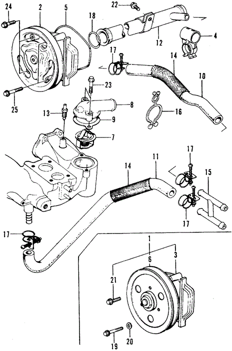 ENGINE/WATER PUMP for 1973 Honda CIVIC 1200 COUPE #1