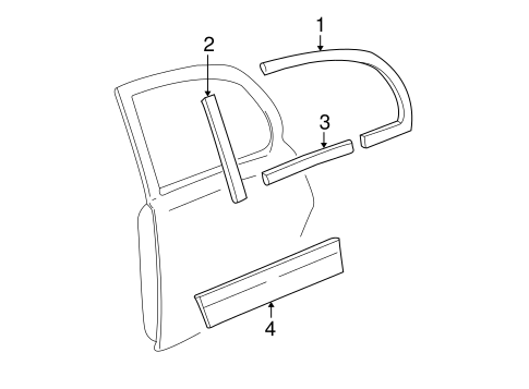 Town Car EXTERIOR TRIM - REAR DOOR
