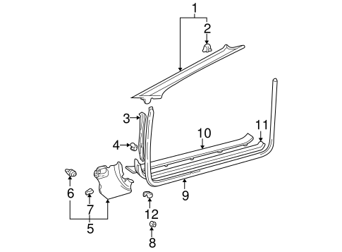 BODY/INTERIOR TRIM - PILLARS for 2000 Toyota Solara #2