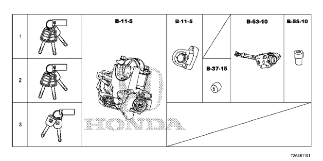 ELECTRICAL / EXHAUST / HEATER / FUEL/KEY CYLINDER SET for 2014 Honda ACCORD SEDAN #1