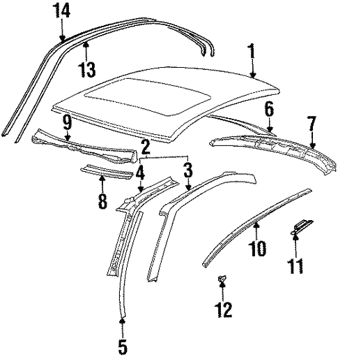 Exterior Trim - Roof for 1994 BMW 850Ci #0