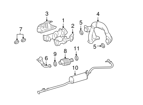 EXHAUST SYSTEM/EXHAUST MANIFOLD for 1998 Toyota Tacoma #1