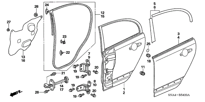 Body/Air Conditioning/Rear Door Panels for 2006 Honda CIVIC SEDAN #1