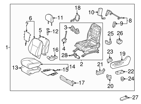 BODY/DRIVER SEAT COMPONENTS for 2012 Toyota Highlander #2